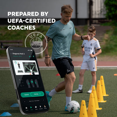 Kids Playmaker Football Training App. Ball Mastery Mat And App